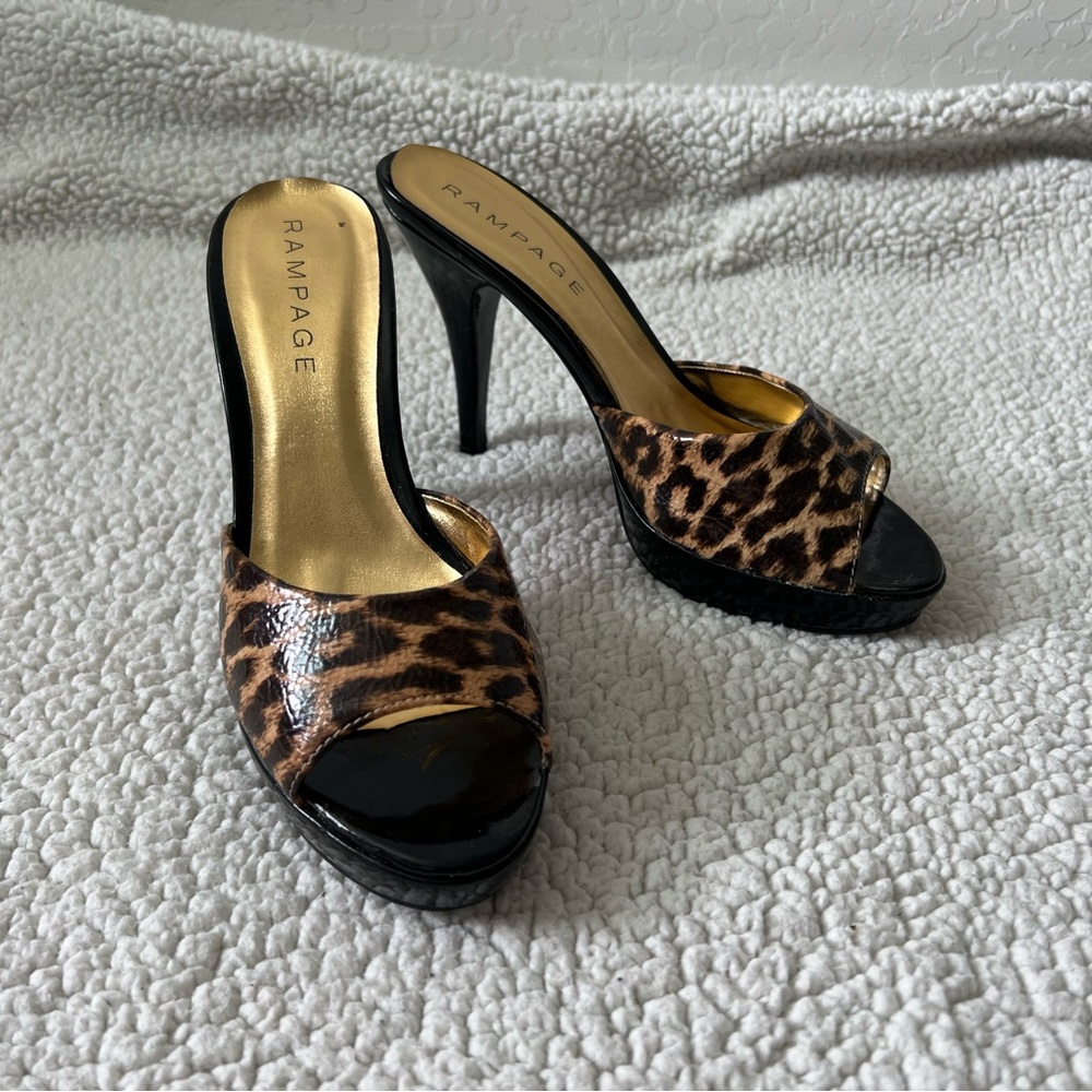 Rampage Leopard Print Heels